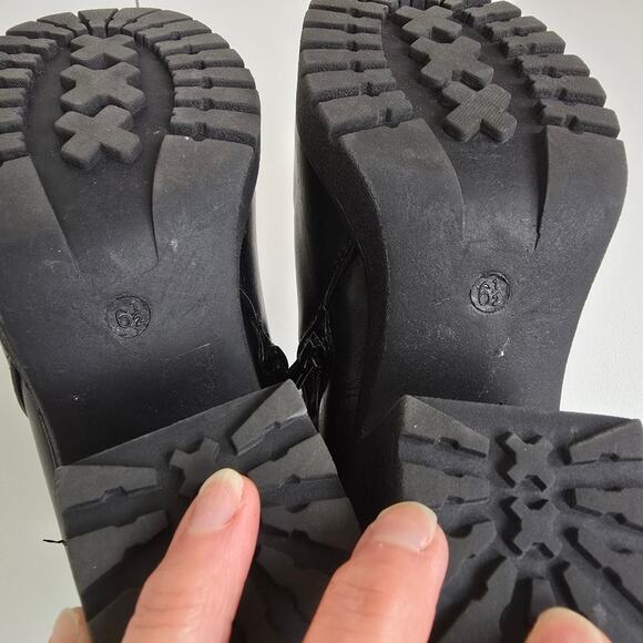 Moda Chics Black Platform Chunky Round Toe Boots Mobwife Rock Punk Edgy Goth 6.5 - Picture 9 of 11